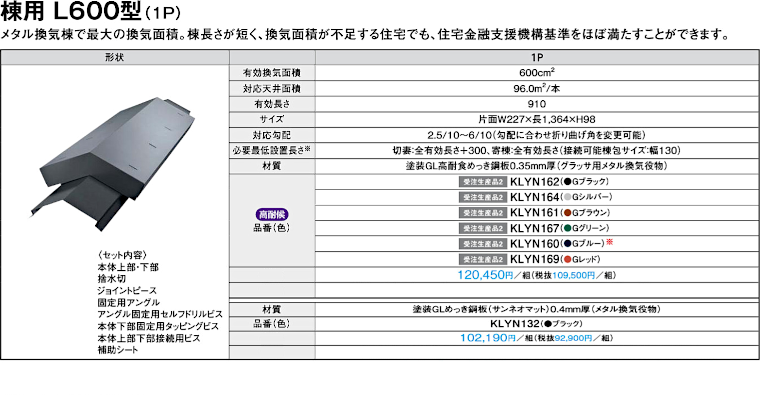 屋根材 屋根 激安 価格 格安 一番 メーカー 安い 販売 ケイミュー 周辺部材・換気役物 イメージ04