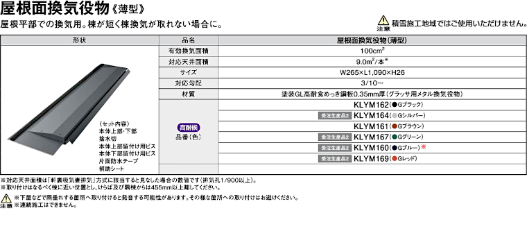 屋根材 屋根 激安 価格 格安 一番 メーカー 安い 販売 ケイミュー 周辺部材・換気役物 イメージ10