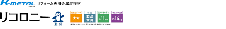 屋根材 屋根 激安 価格 格安 一番 メーカー 安い 販売 ケイミュー K-Metal リコロニー イメージ01